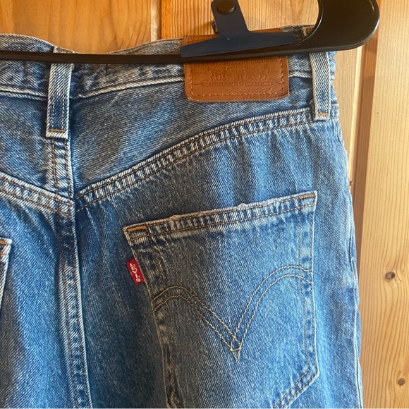 Levi’s Red Tag Pleated Dad Denim Cutoff Shorts Jorts Vintage Baggy High-Waisted - Picture 3 of 6